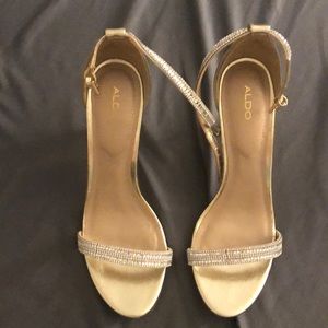 ALDO Gold/silver Rhinestone Heels